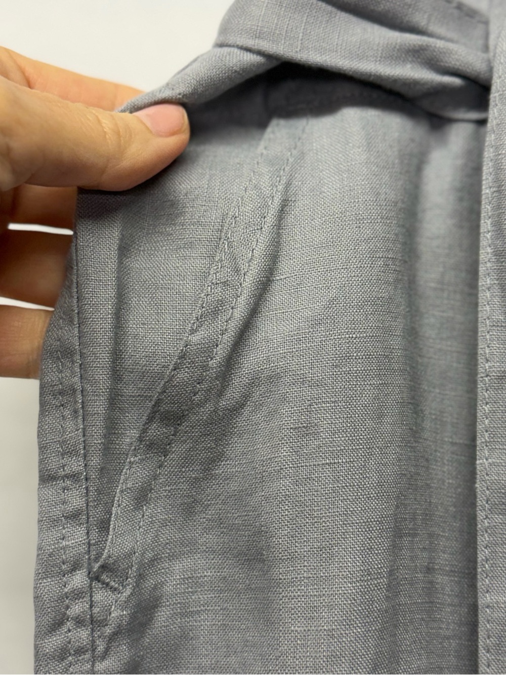 Adrienne Vittadini Light Gray Wide-Leg Linen-Blend Pants‎ size 14 - Picture 6 of 8